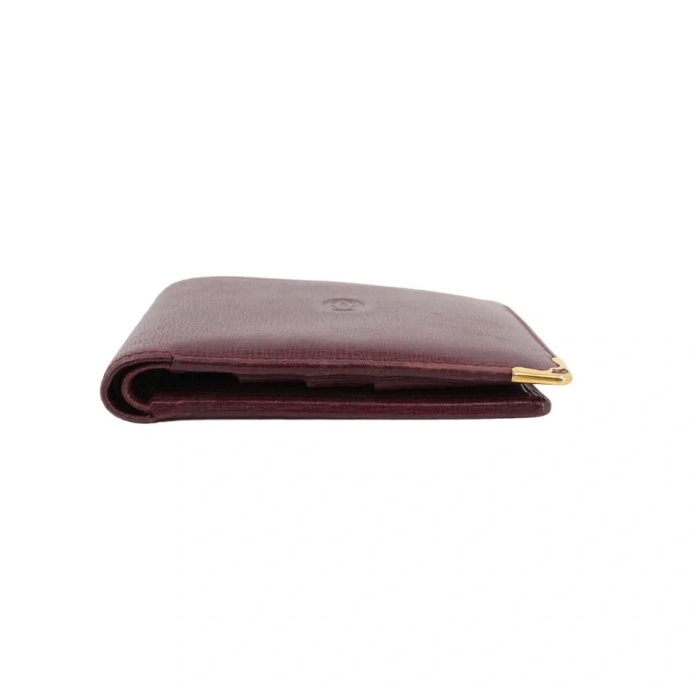 Cartier Bordeaux Leather Bi-Fold Wallet w COA
